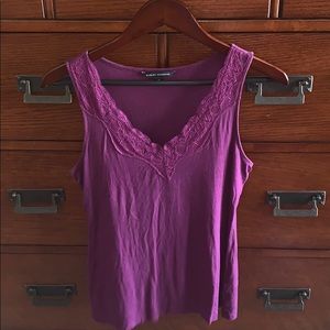 Banana Republic Plum Lace trim tank top